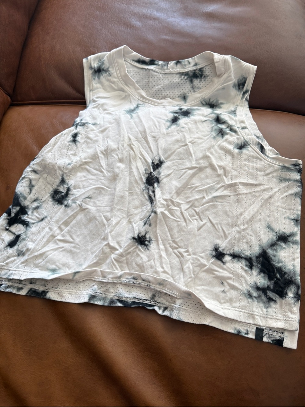 lululemon athletica White Tank Top with Black Tie-Dye
